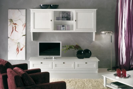 porta tv laccato bianco