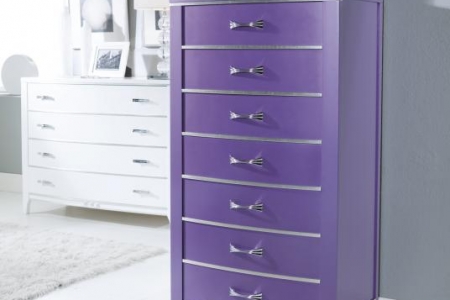 cassettiera frassino laccato viola