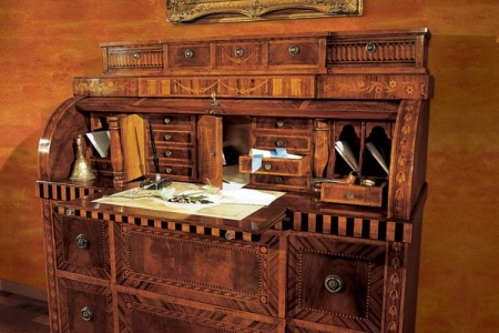 Bureau a rullo intarsiato
