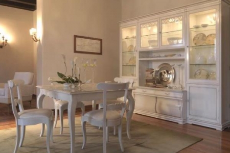 soggiorno sagomato laccato bianco