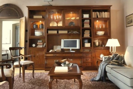 soggiorno noce  con intarsio