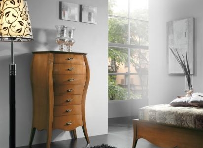 cassettiera sagomata ciliegio