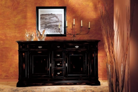 credenza nero consumato