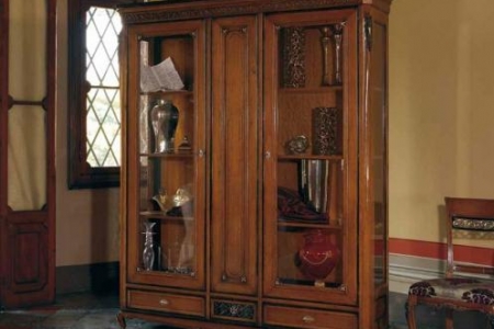 cristalliera noce  2 porte