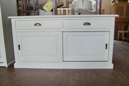 credenza-cristalliera laccata bianca