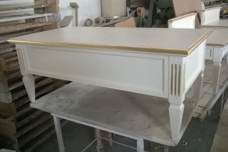 tavolino bianco oro sumisura